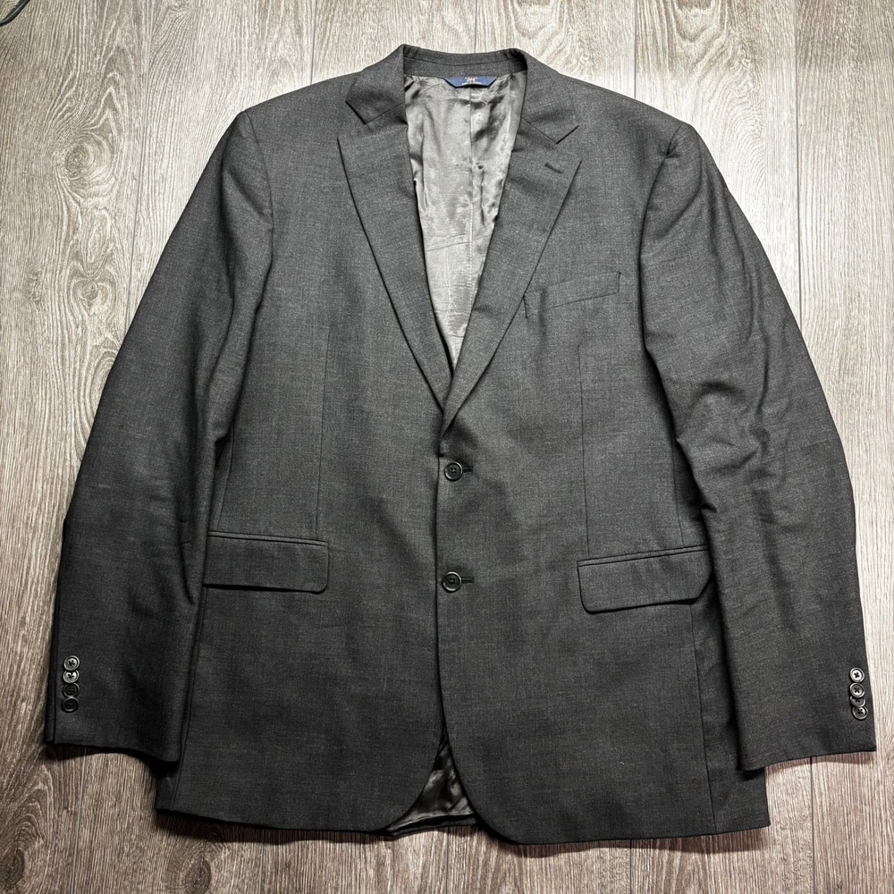 Brooks Brothers 346 Mens 44 LG Charcoal Gray Stretch Wool Blazer Sport Coat
